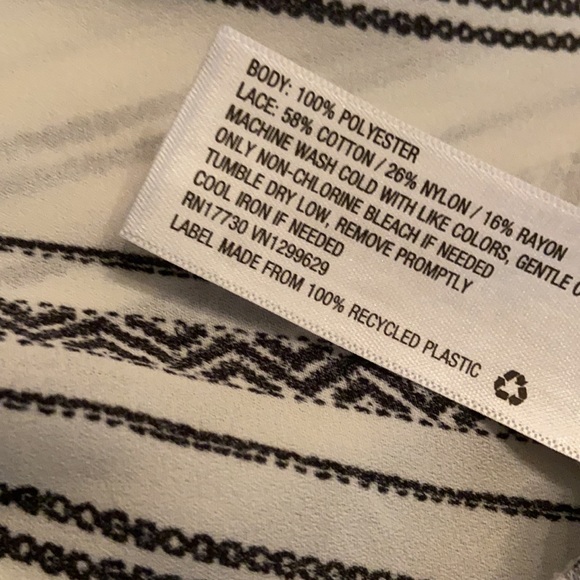 Black and white boho draped top - Picture 9 of 9